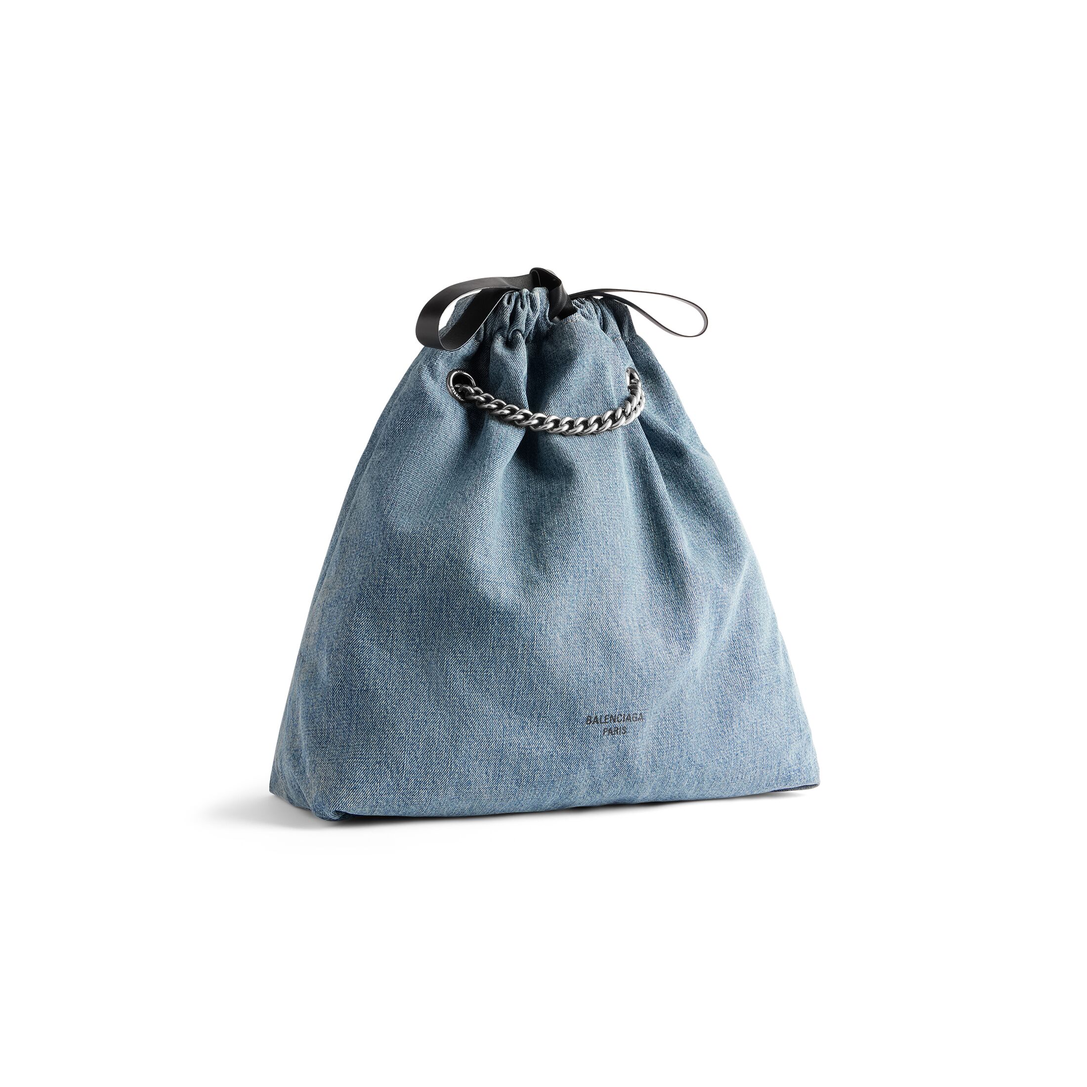 balenciaga Crush Medium Tote Bag Denim in Blue 7429412AAYA4661