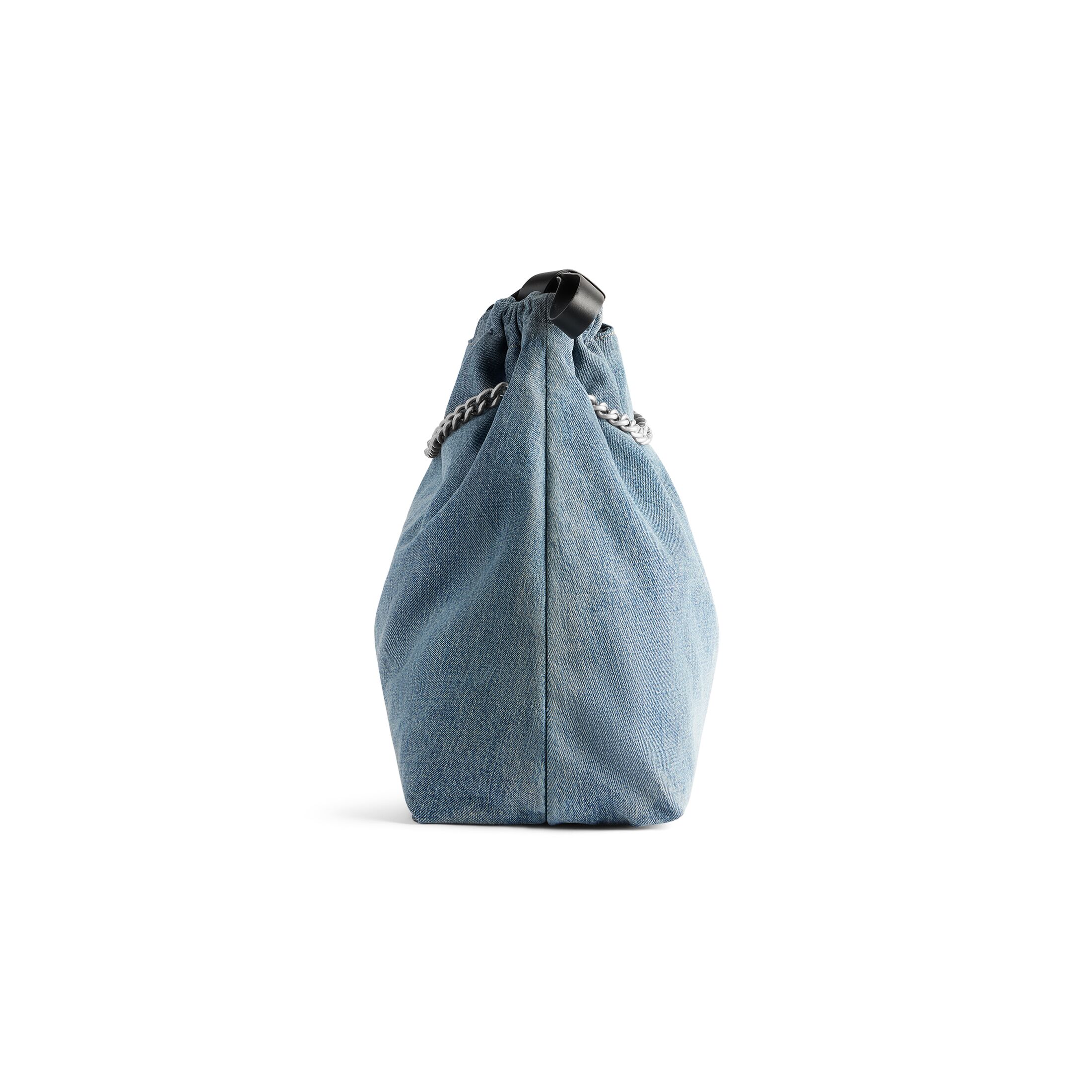 balenciaga Crush Medium Tote Bag Denim in Blue 7429412AAYA4661