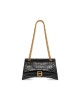 balenciaga Crush Small Chain Bag Crocodile Embossed in Black 716351210IX1000