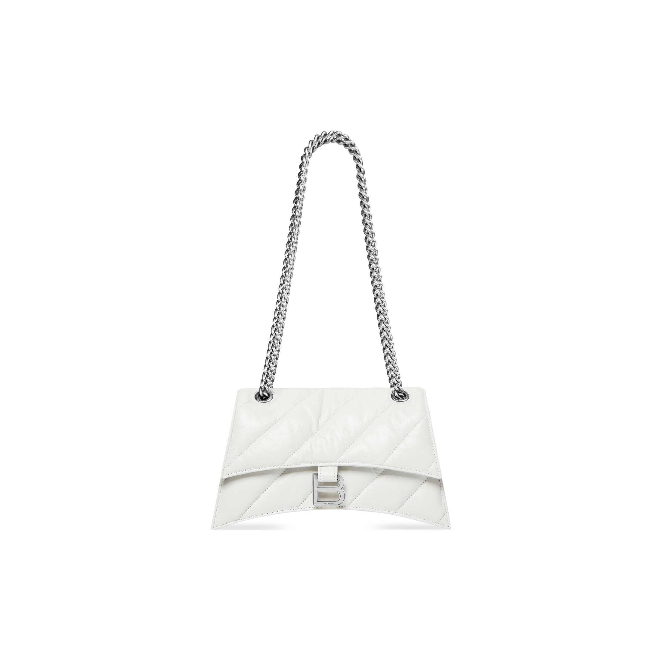 balenciaga Crush Small Chain Bag Quilted in Optic White 716351210J09001