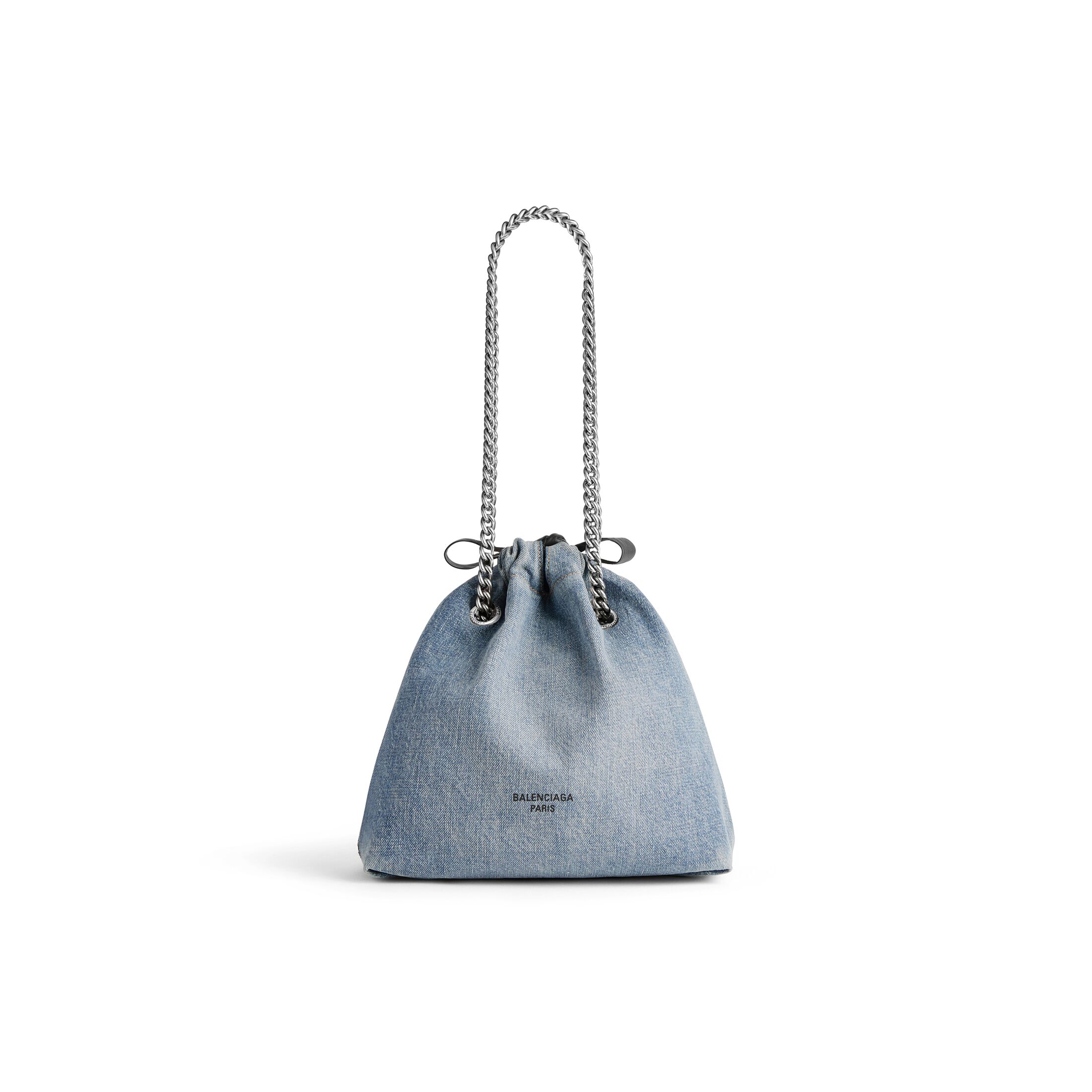 balenciaga Crush Small Tote Bag Denim in Blue 7429422AAYA4661