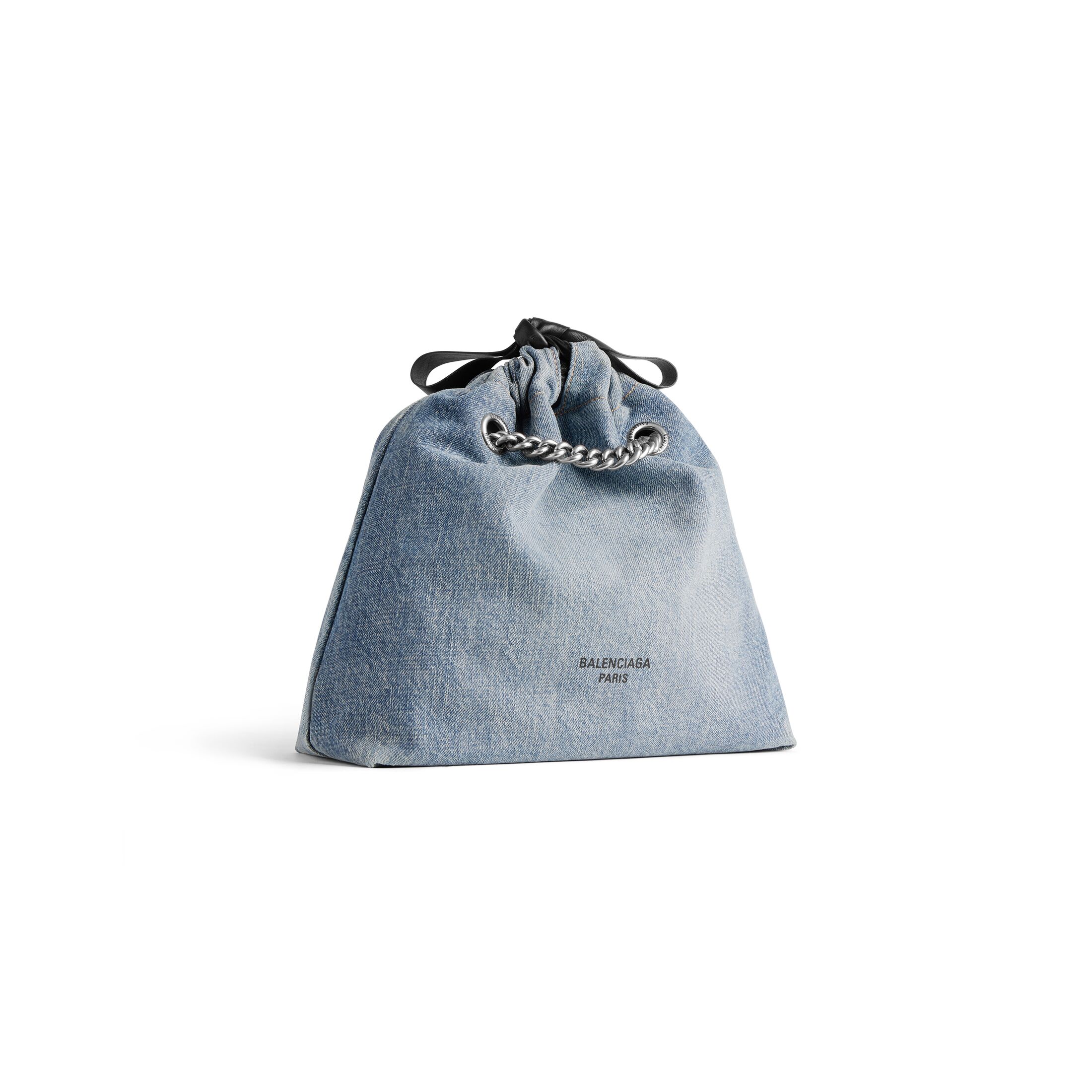 balenciaga Crush Small Tote Bag Denim in Blue 7429422AAYA4661