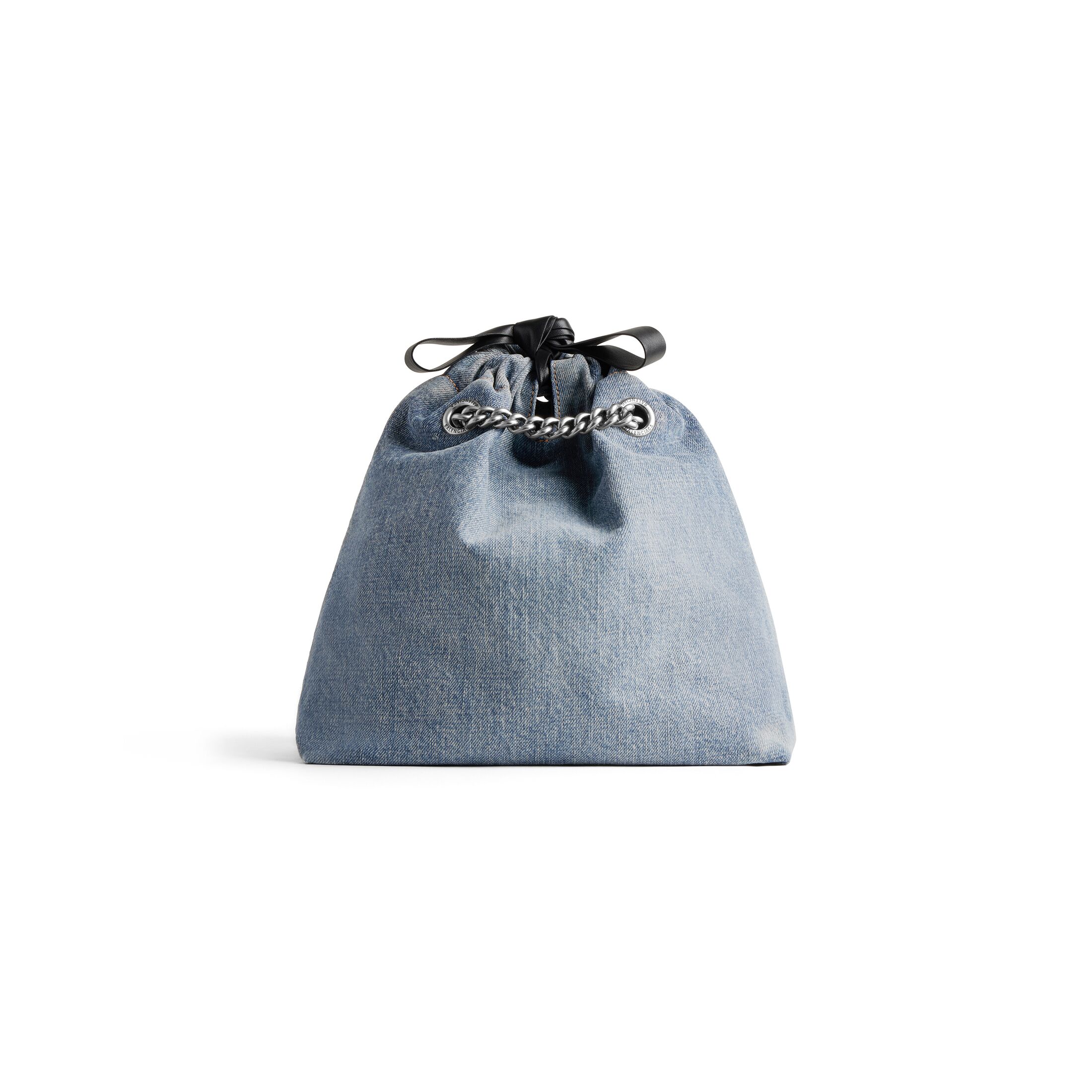 balenciaga Crush Small Tote Bag Denim in Blue 7429422AAYA4661