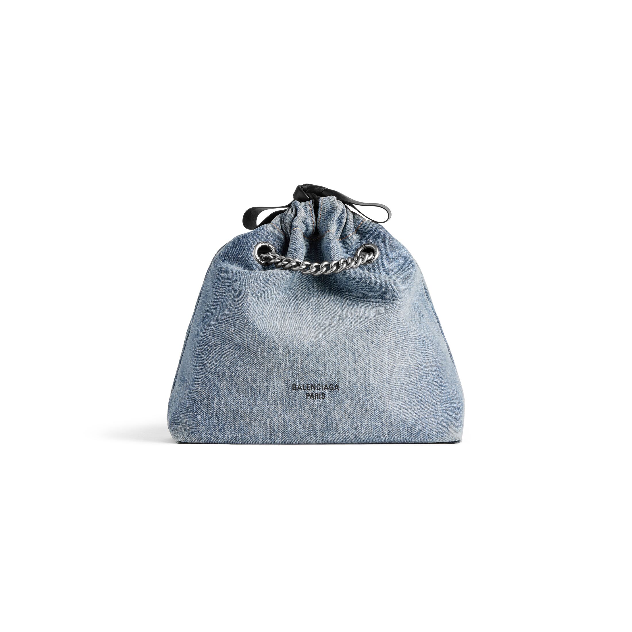 balenciaga Crush Small Tote Bag Denim in Blue 7429422AAYA4661