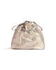 balenciaga Crush Small Tote Bag Metallized in Beige 7429422AATG9706