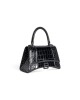 balenciaga Hourglass Small Handbag Crocodile Embossed in Black 5935461LR671000