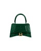 balenciaga Hourglass Small Handbag Crocodile Embossed in Forest Green 5935461LRGM3011