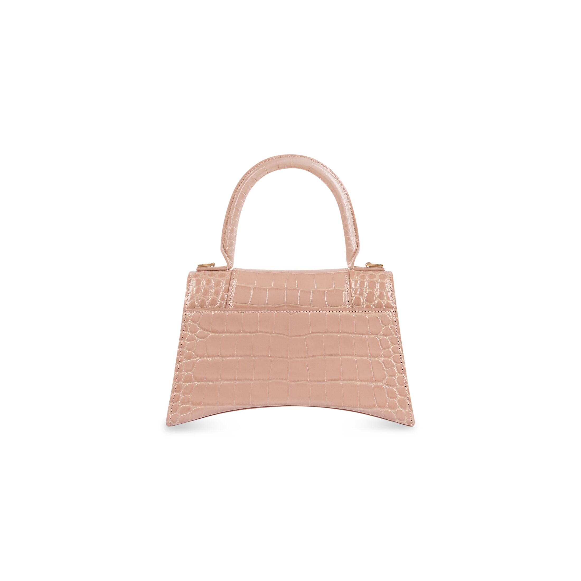 balenciaga Hourglass Small Handbag Crocodile Embossed in Nude 5935461LRGM6310