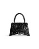 balenciaga Hourglass Small Handbag Crushed Effect in Black 7514972AALS1000