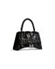 balenciaga Hourglass Small Handbag Crushed Effect in Black 7514972AALS1000