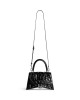 balenciaga Hourglass Small Handbag Crushed Effect in Black 7514972AALS1000