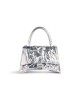 balenciaga Hourglass Small Handbag Crushed Effect in Silver 7514972AALR8110