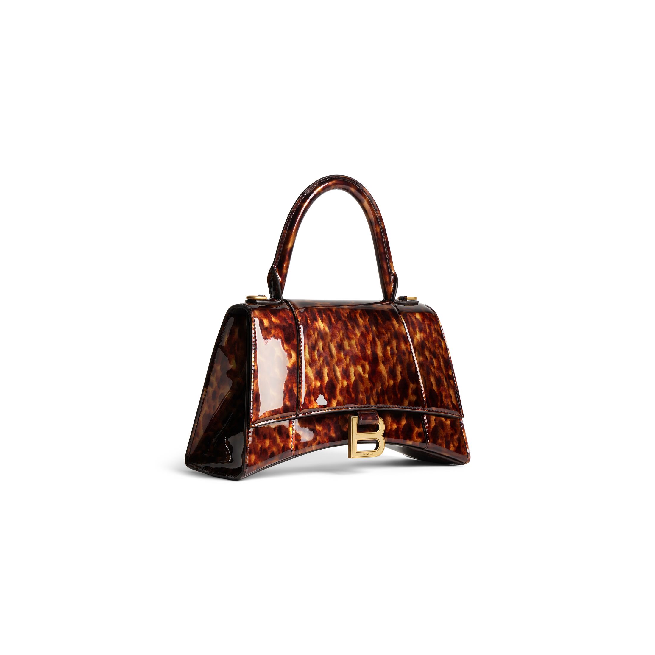 balenciaga Hourglass Small Handbag Tortoise Shell Print in Brown 5935462AAZK2126