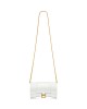 balenciaga Hourglass Wallet On Chain Crocodile Embossed in White 6560501LRGM9016