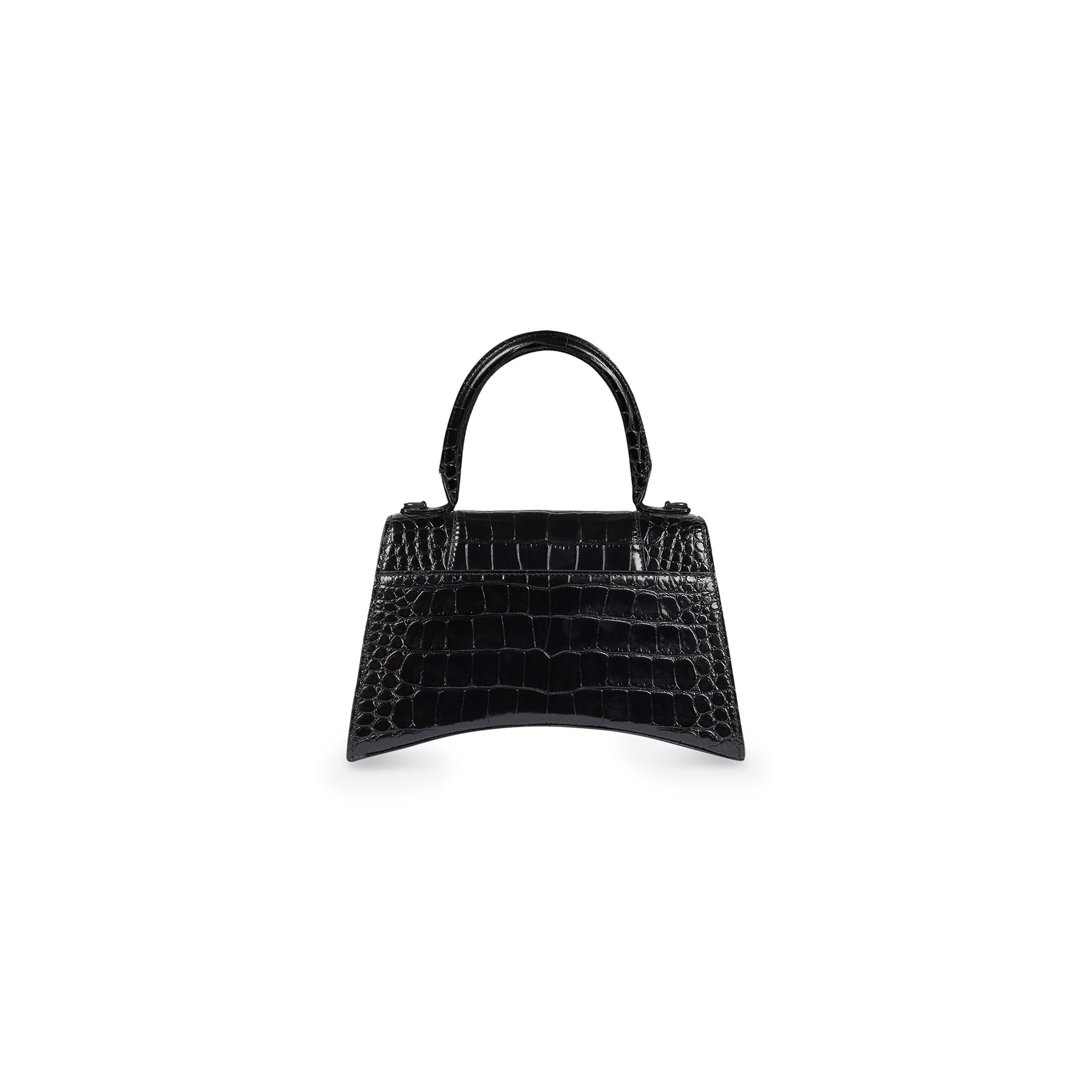 balenciaga Hourglass Xs Handbag Crocodile Embossed in Black 5928331LR671000