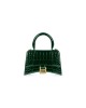 balenciaga Hourglass Xs Handbag Crocodile Embossed in Forest Green 5928331LRGM3011