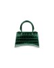 balenciaga Hourglass Xs Handbag Crocodile Embossed in Forest Green 5928331LRGM3011