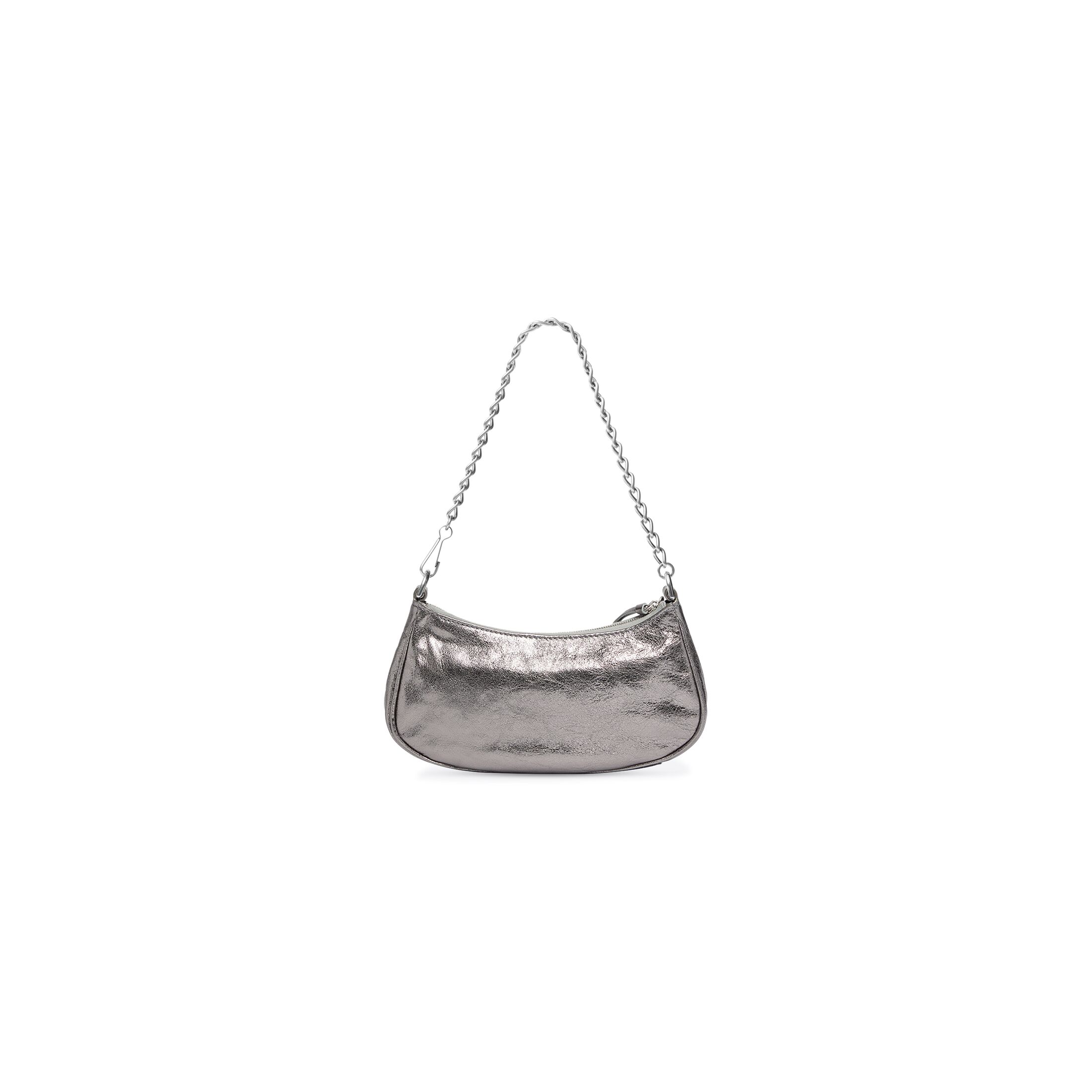 balenciaga Le Cagole Mini Bag With Chain Metallized in Silver 6958140GT3Y8103