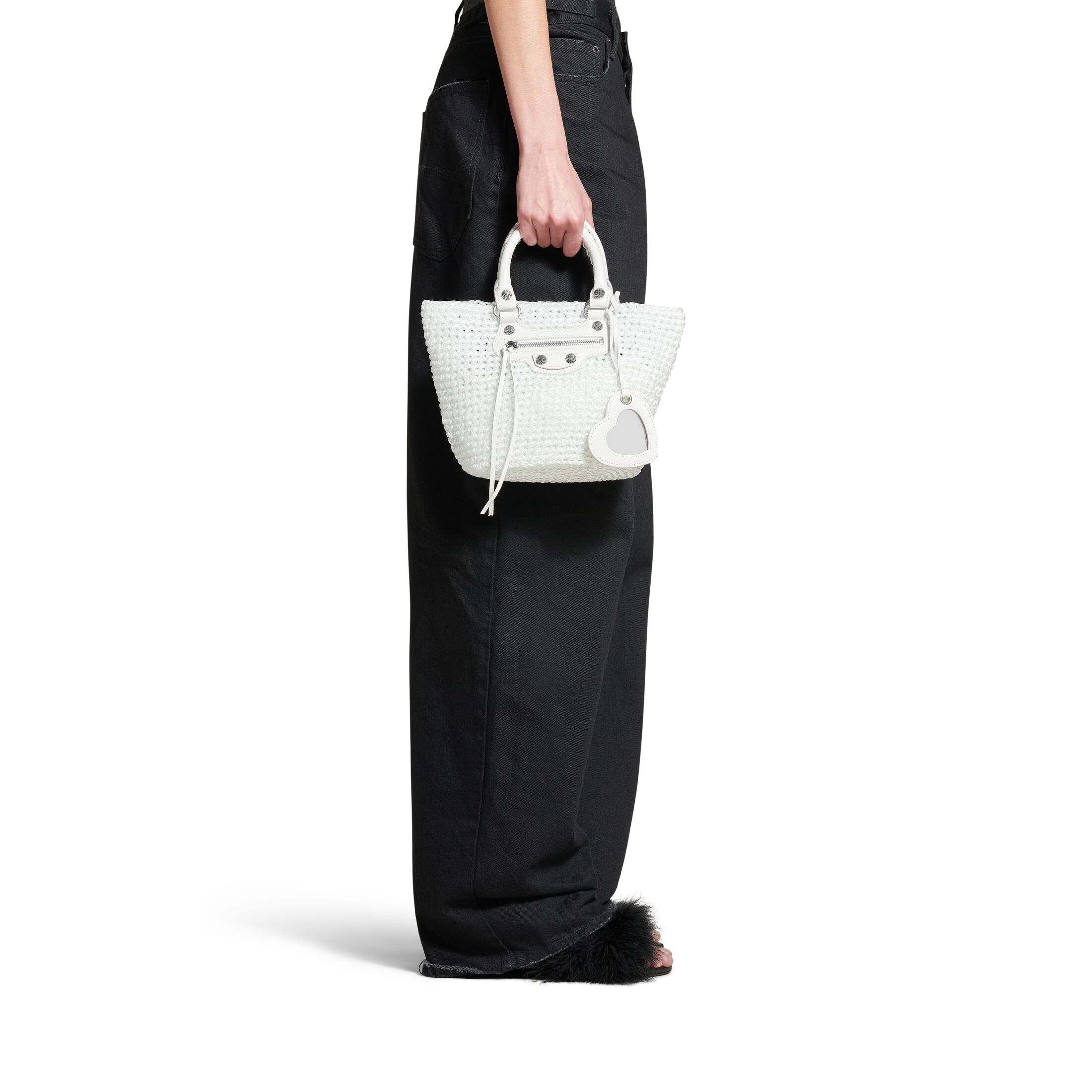 balenciaga Le Cagole Small Panier in White 7861872AA199044