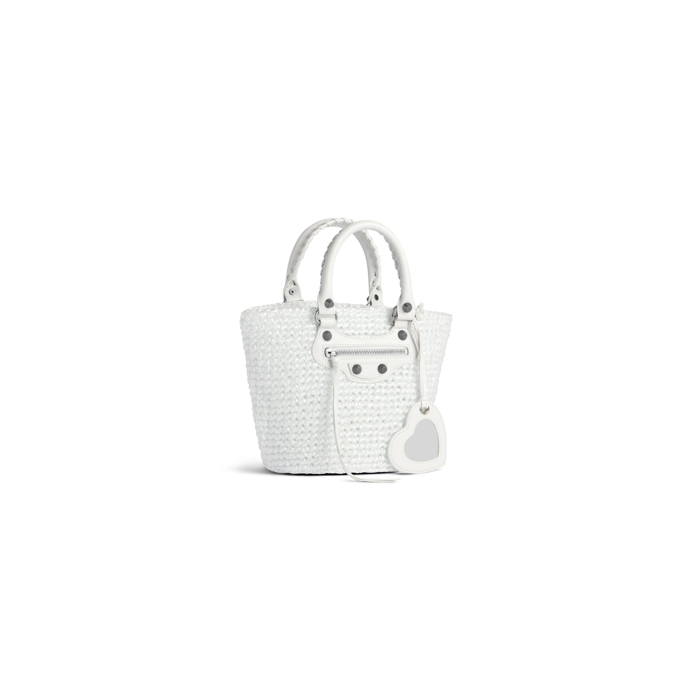 balenciaga Le Cagole Small Panier in White 7861872AA199044