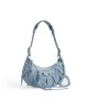 balenciaga Le Cagole Small Shoulder Bag Denim With Rhinestones in Blue 6713072109U4715