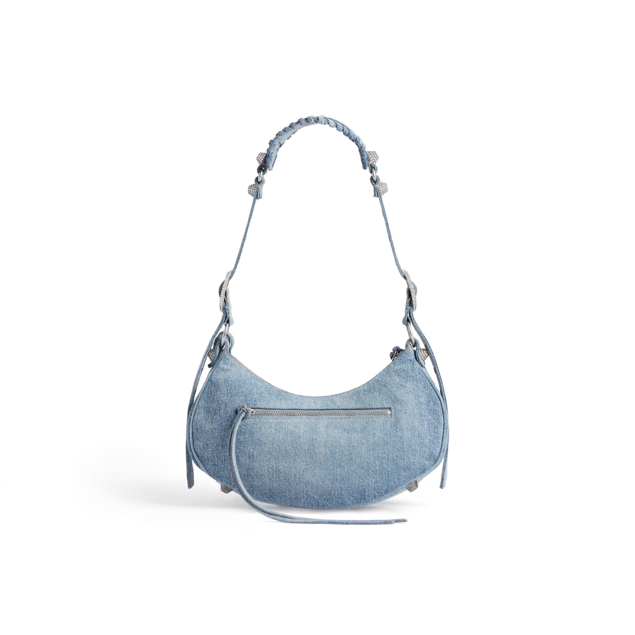 balenciaga Le Cagole Small Shoulder Bag Denim With Rhinestones in Blue 6713072109U4715