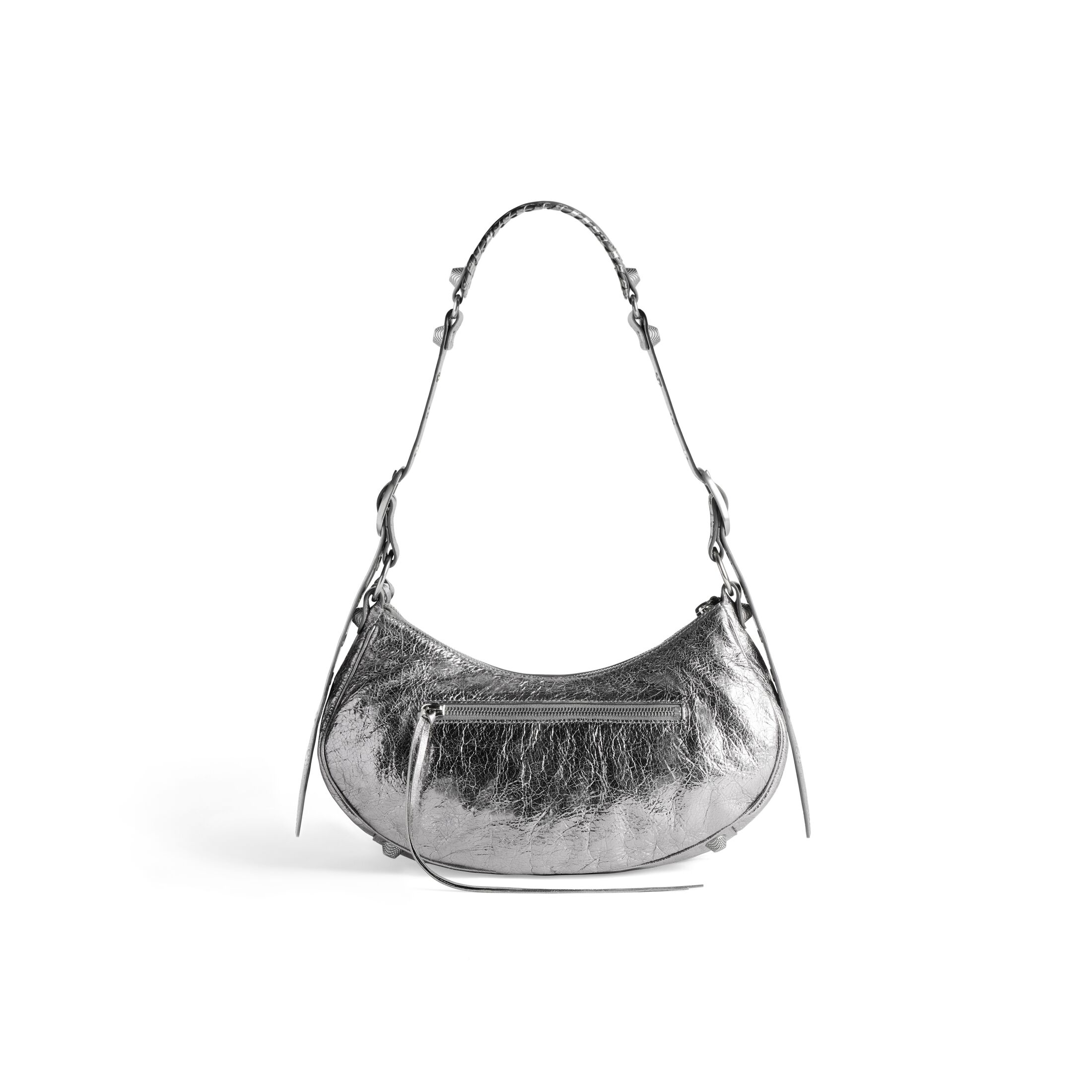 balenciaga Le Cagole Small Shoulder Bag Metallized in Silver 6713070GT3Y8103