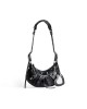 balenciaga Le Cagole Xs Shoulder Bag Crocodile Embossed With Rhinestones in Black 67130923EJY1000