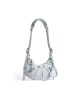 balenciaga Le Cagole Xs Shoulder Bag Denim With Rhinestones in Light Blue 6713092AABV4651