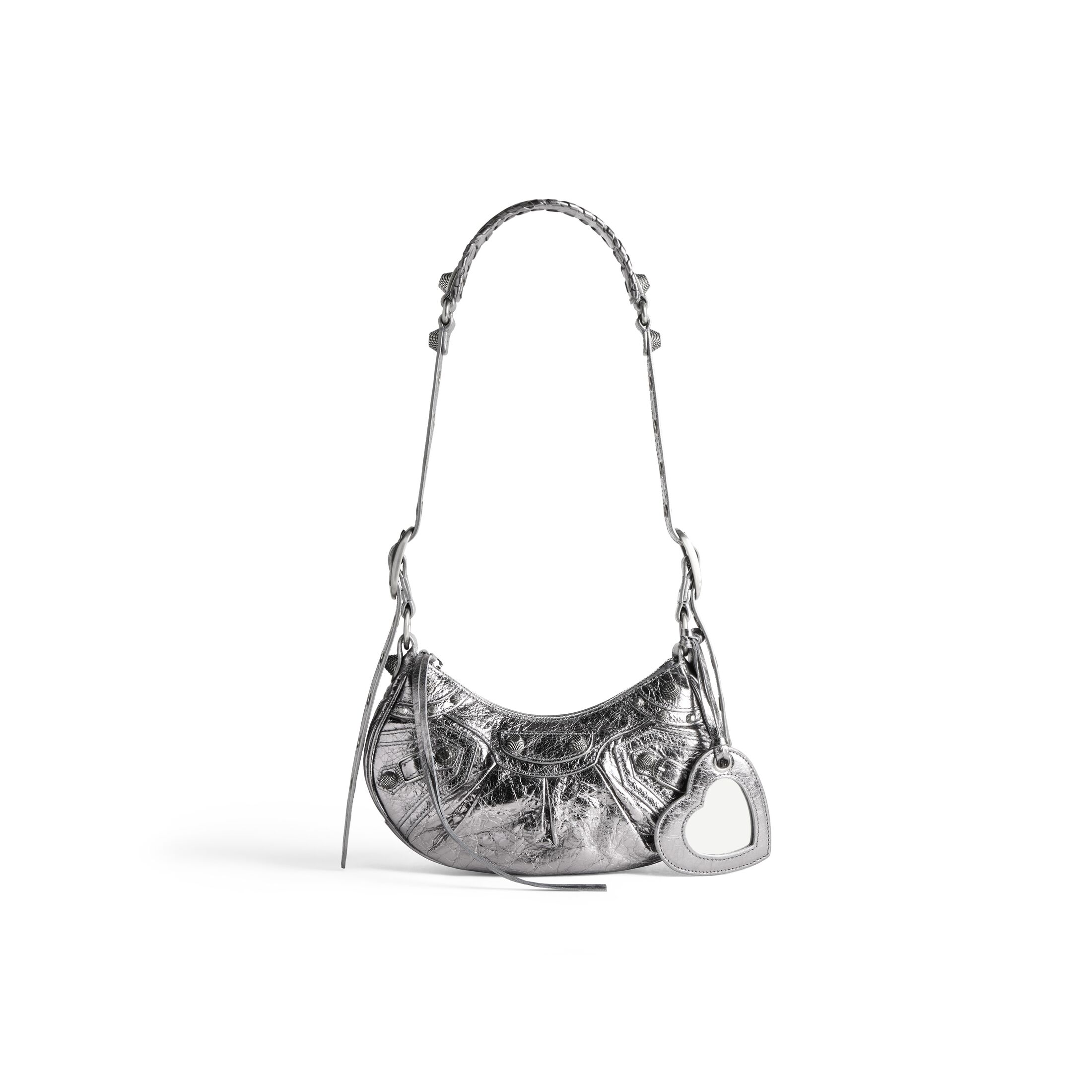 balenciaga Le Cagole Xs Shoulder Bag Metallized in Silver 6713090GT3Y8103