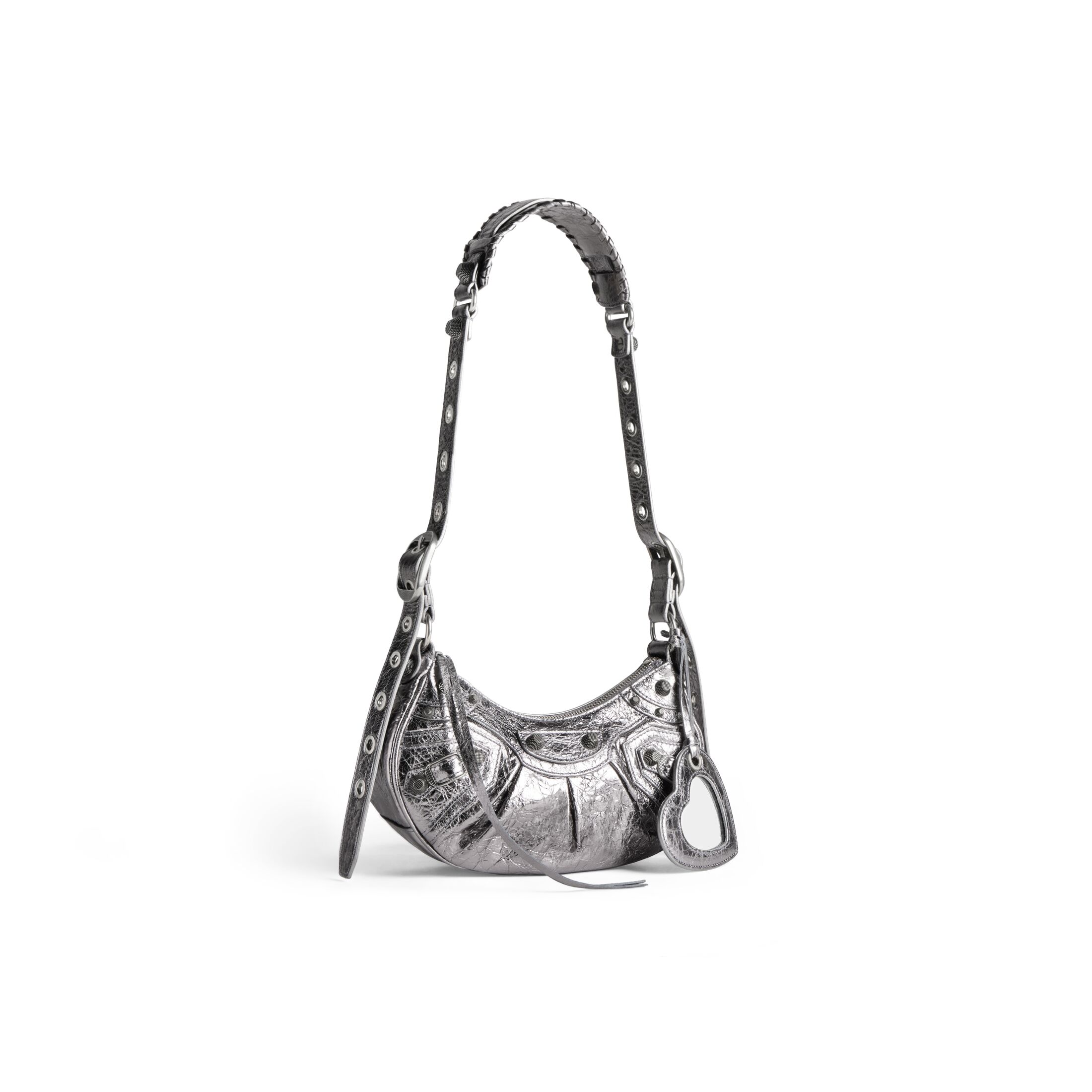 balenciaga Le Cagole Xs Shoulder Bag Metallized in Silver 6713090GT3Y8103