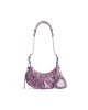 balenciaga Le Cagole Xs Shoulder Bag Metallized With Leopard Print in Pink 6713092AAV75651