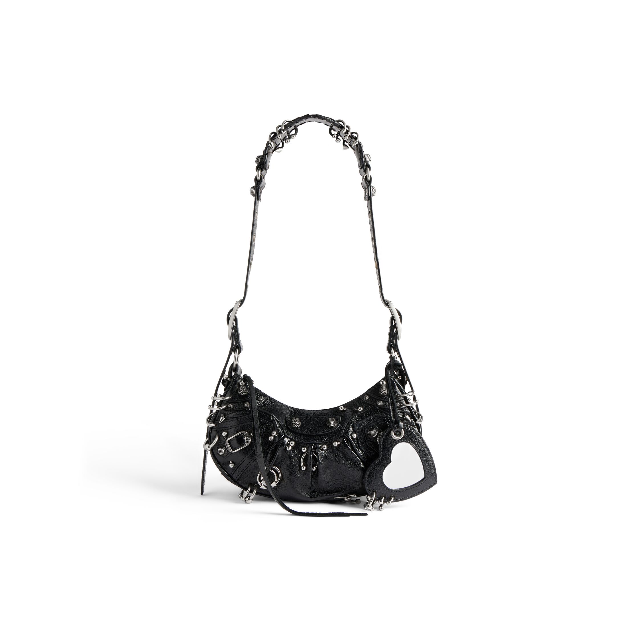 balenciaga Le Cagole Xs Shoulder Bag With Piercings in Black 671309210G81000