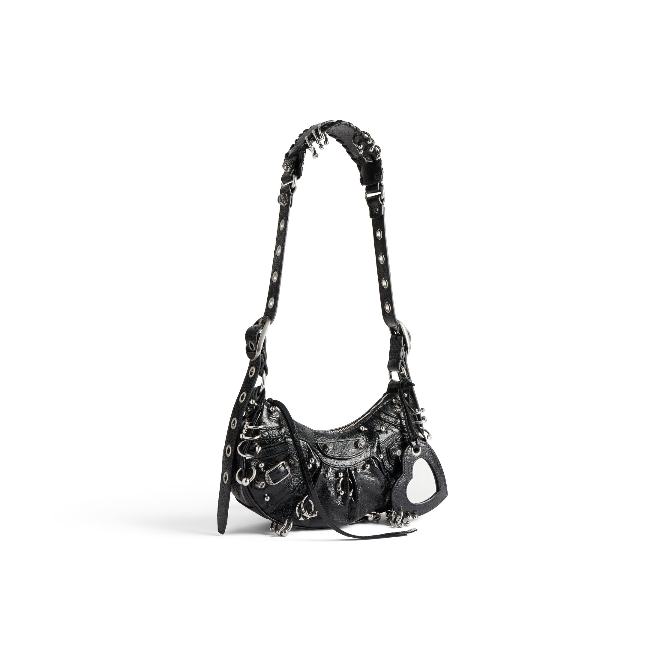 balenciaga Le Cagole Xs Shoulder Bag With Piercings in Black 671309210G81000