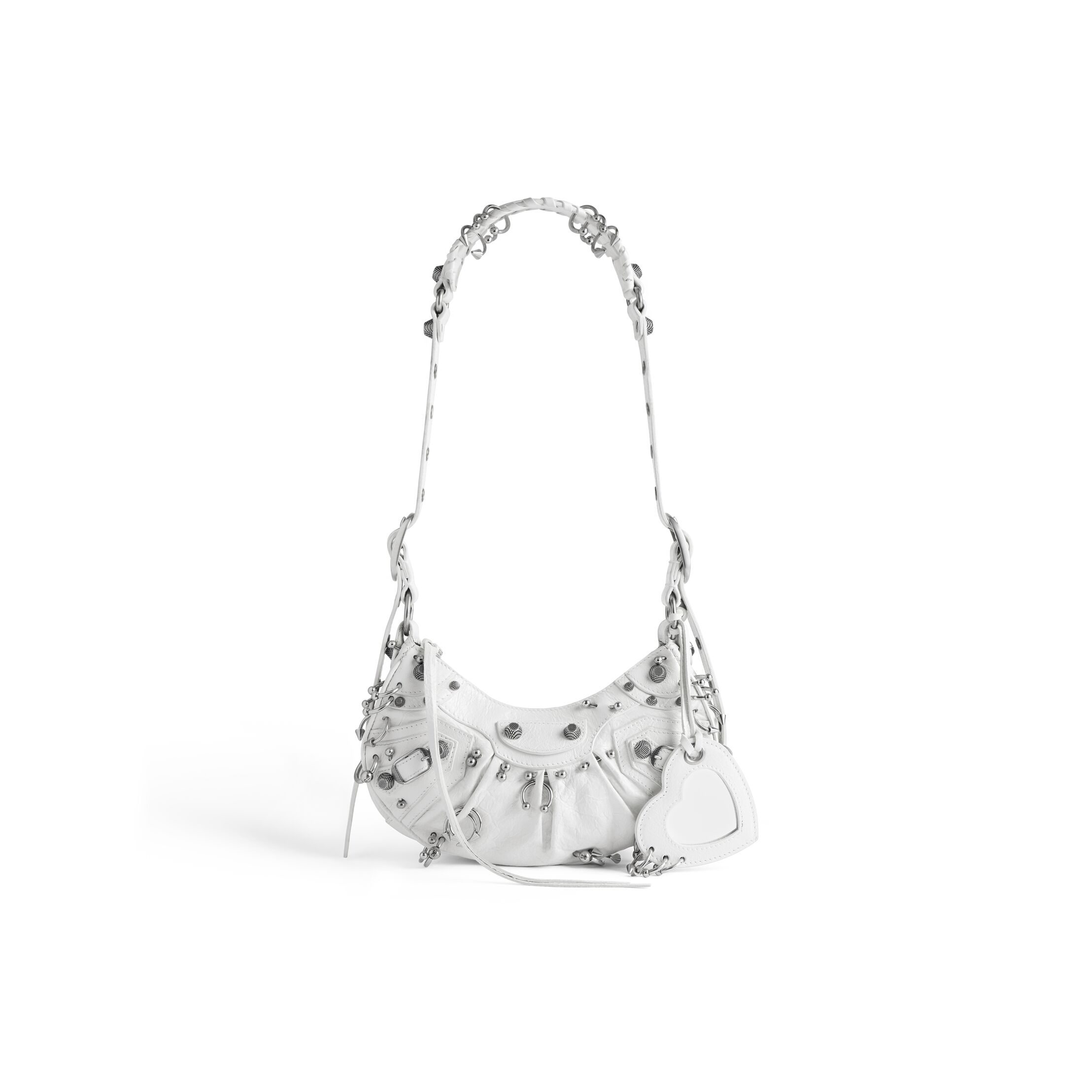 balenciaga Le Cagole Xs Shoulder Bag With Piercings in Optic White 671309210G89104