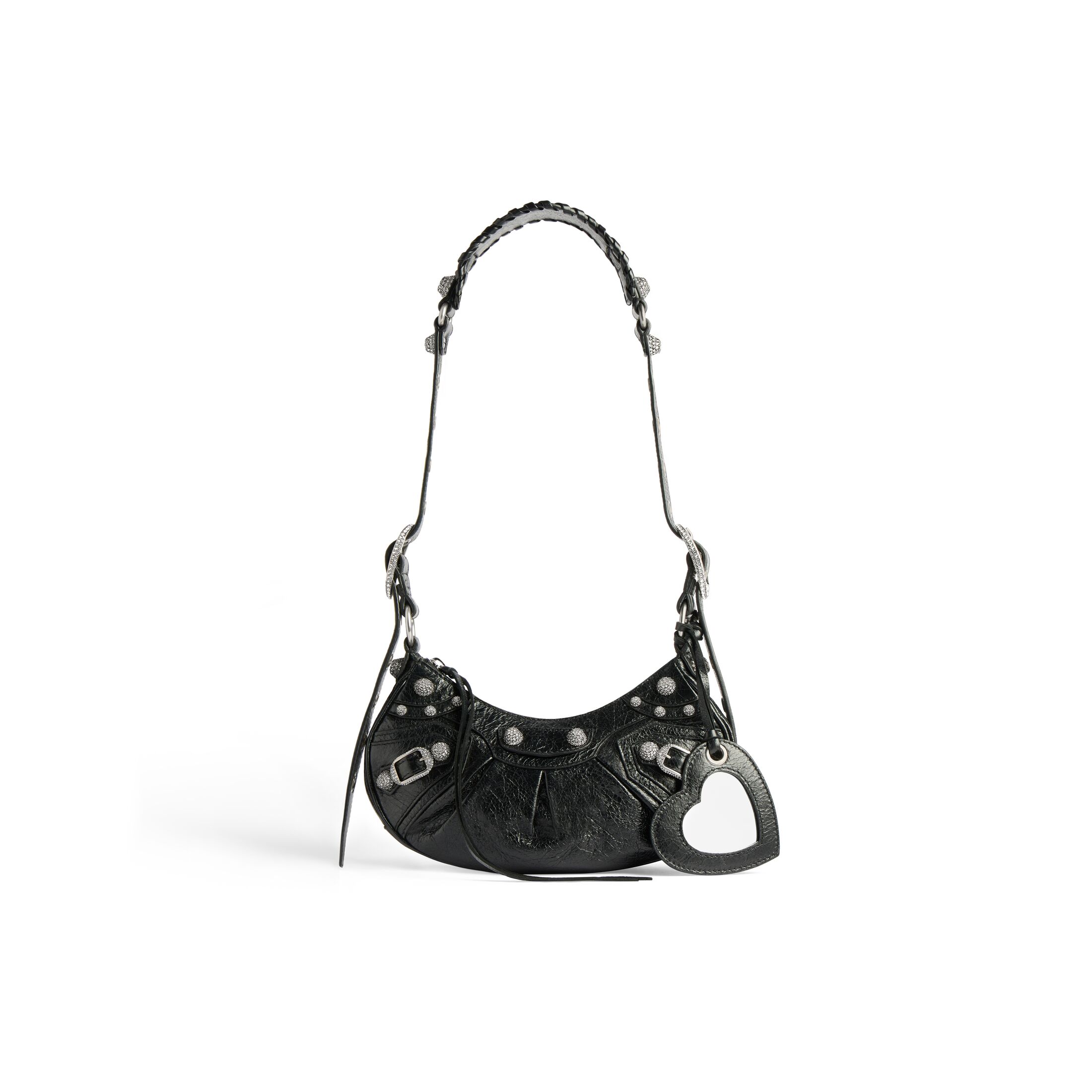 balenciaga Le Cagole Xs Shoulder Bag With Rhinestones in Black 671309210BK1000