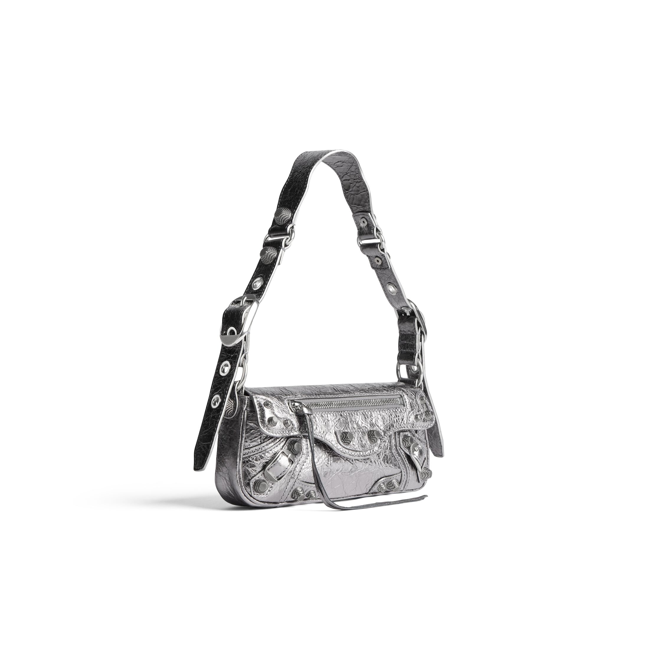 balenciaga Le Cagole Xs Sling Bag Metallized in Silver 7716700GT3Y8103