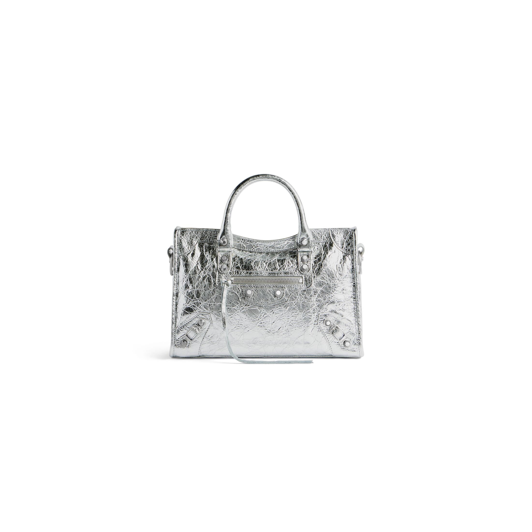 balenciaga Le City Small Bag Metallized in Silver 7977892AA9R8122