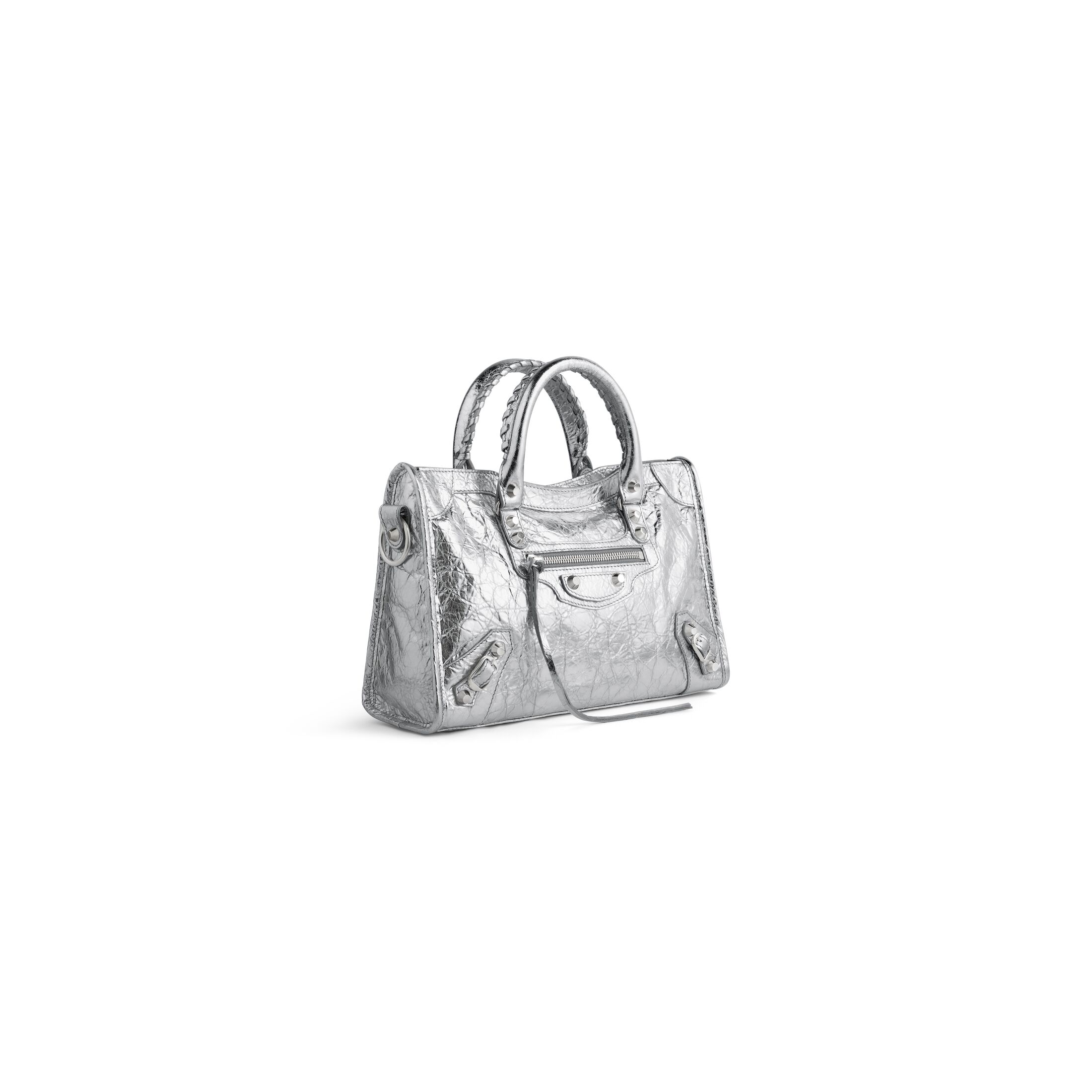 balenciaga Le City Small Bag Metallized in Silver 7977892AA9R8122