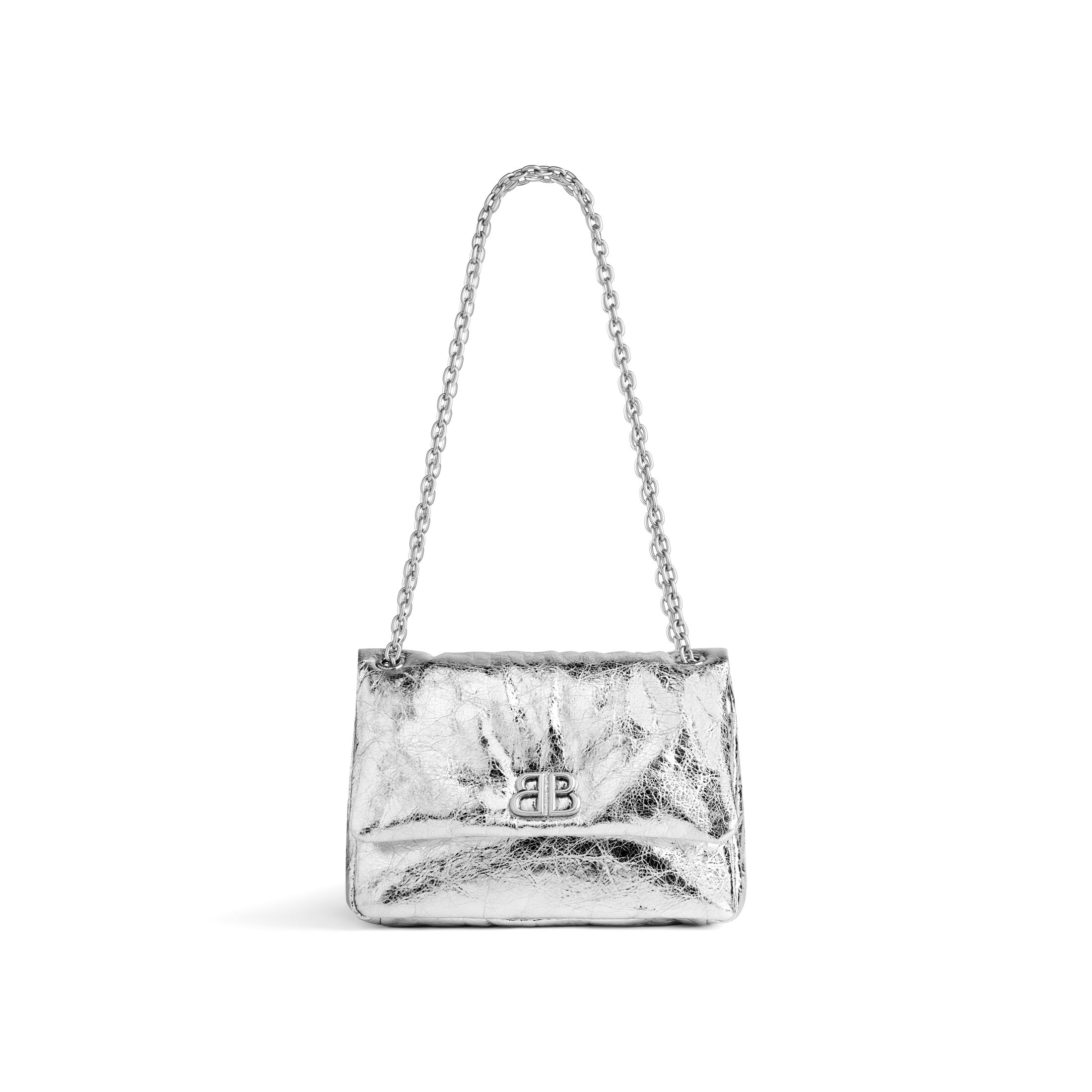 balenciaga Monaco Mini Bag Metallized in Silver 7816722AASD8122