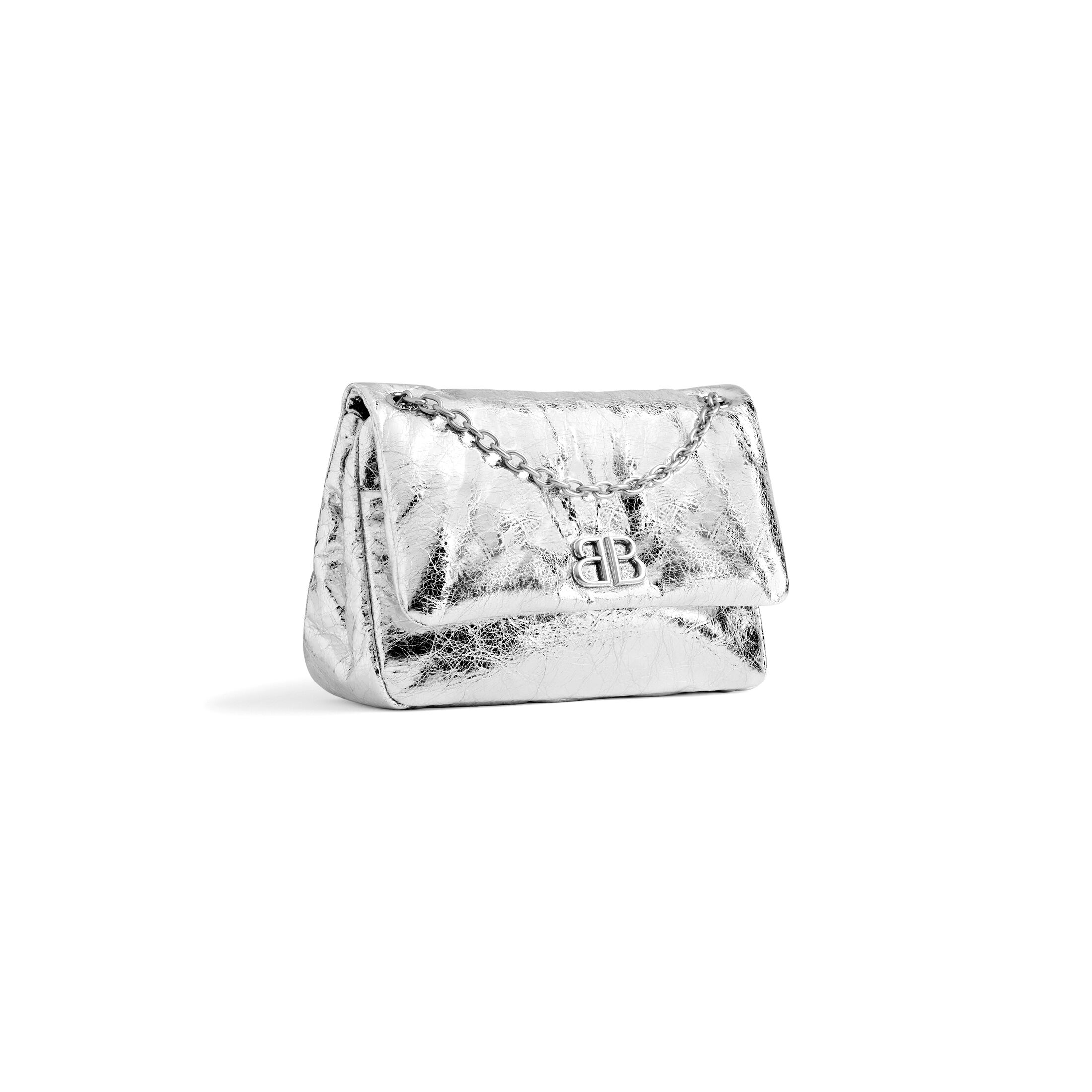 balenciaga Monaco Mini Bag Metallized in Silver 7816722AASD8122