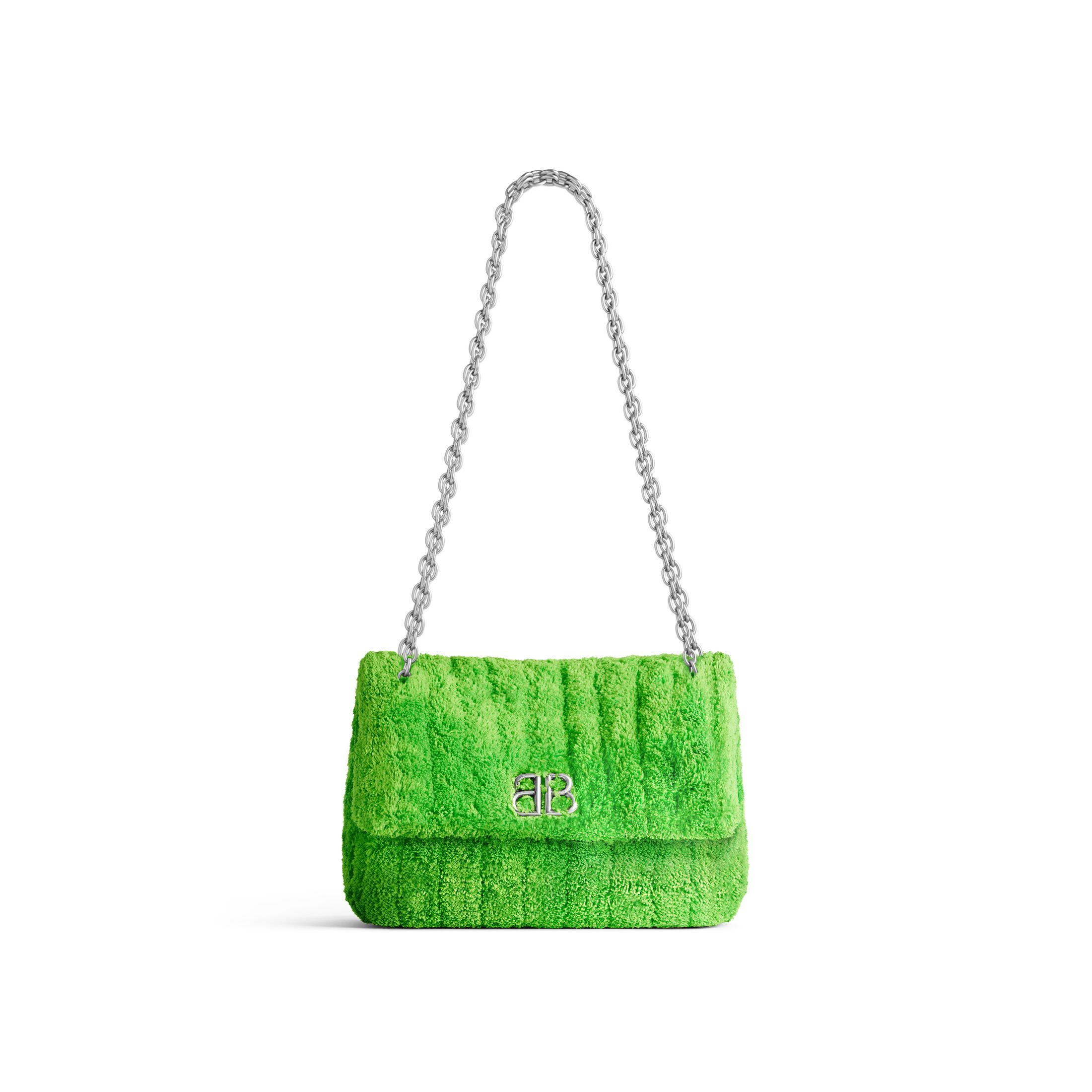 balenciaga Monaco Mini Bag Quilted Towel Fabric in Green 7816722AA053824