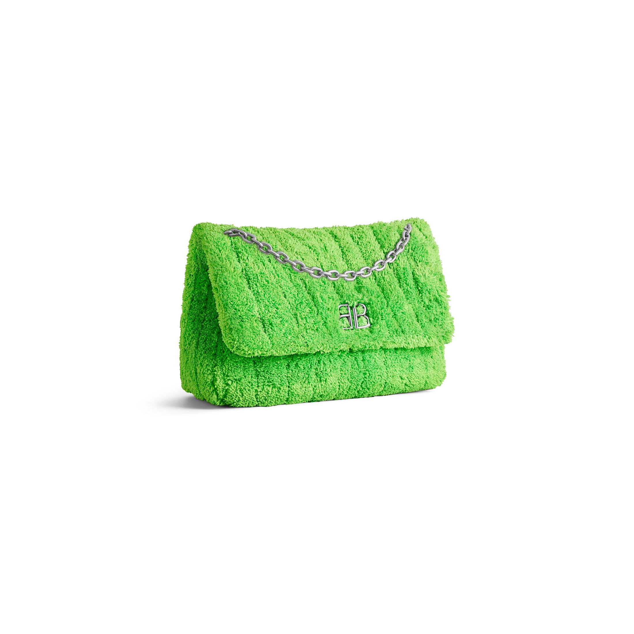 balenciaga Monaco Mini Bag Quilted Towel Fabric in Green 7816722AA053824