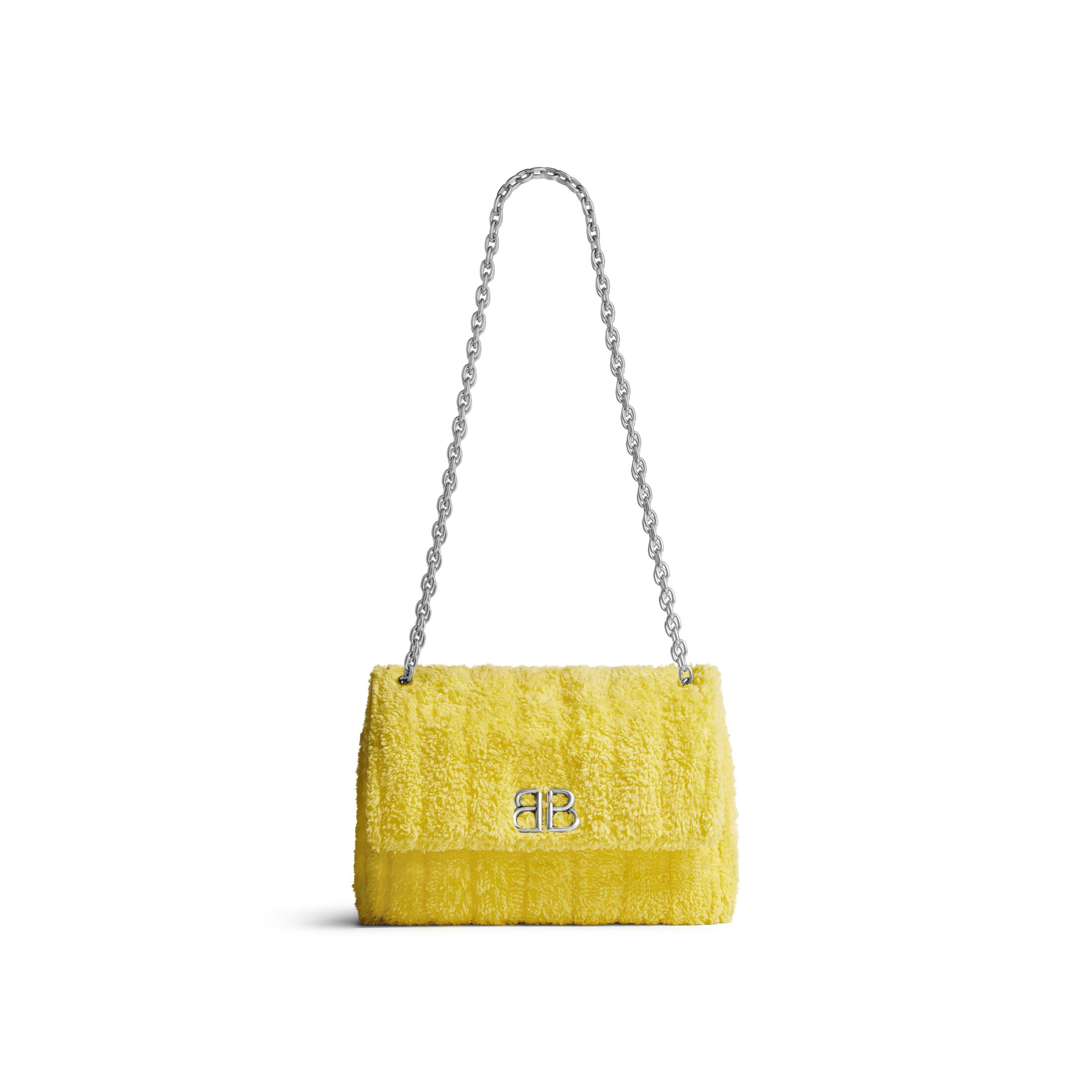 balenciaga Monaco Mini Bag Quilted Towel Fabric in Yellow 7816722AA053504