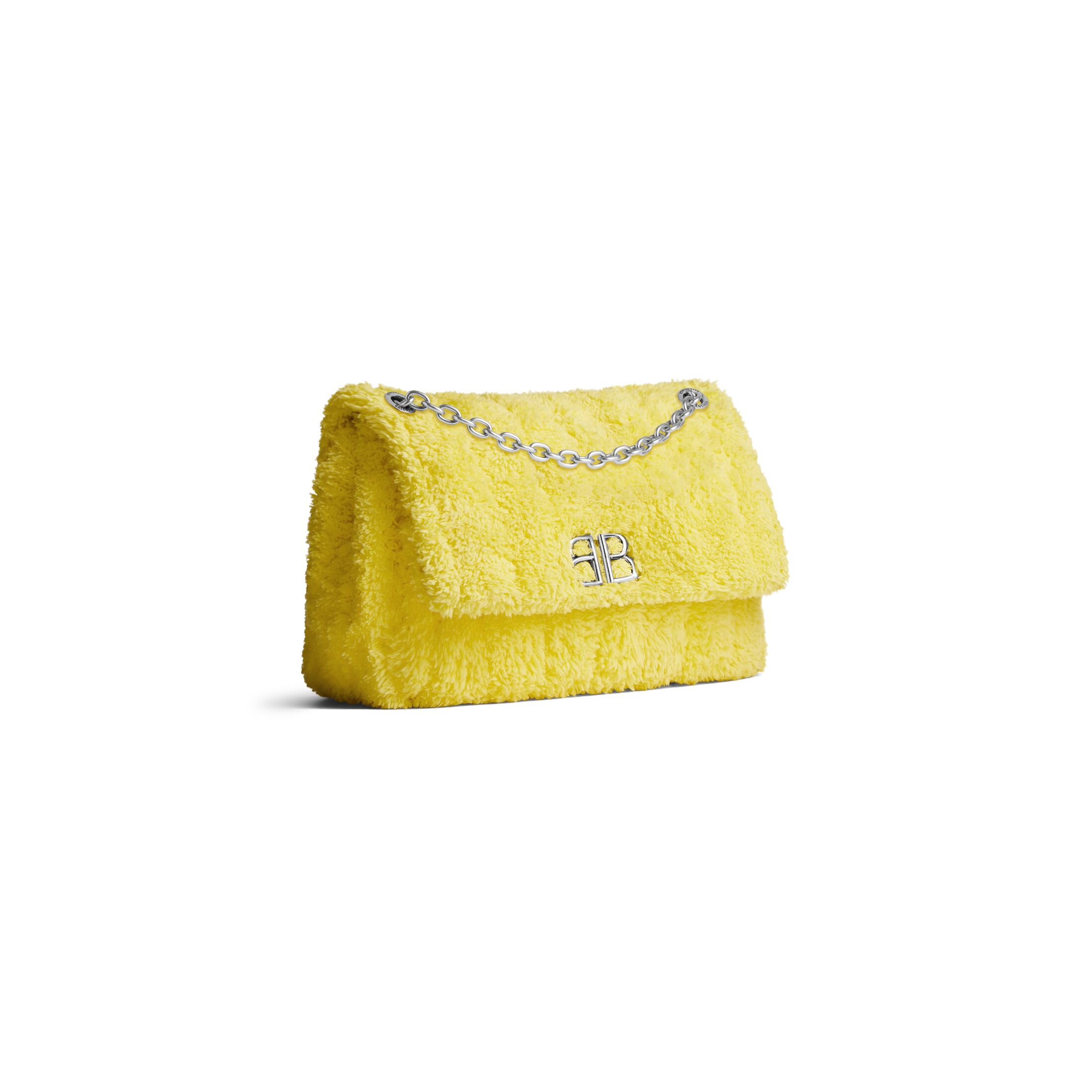 balenciaga Monaco Mini Bag Quilted Towel Fabric in Yellow 7816722AA053504