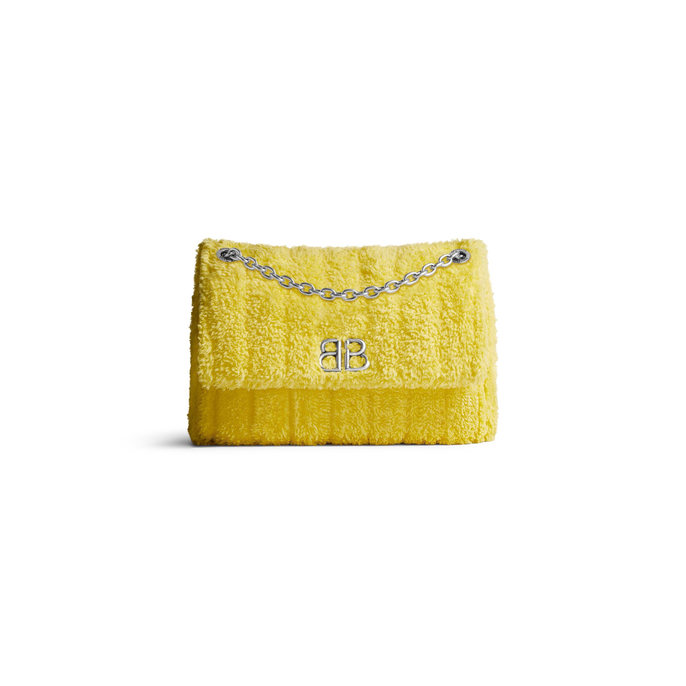 balenciaga Monaco Mini Bag Quilted Towel Fabric in Yellow 7816722AA053504