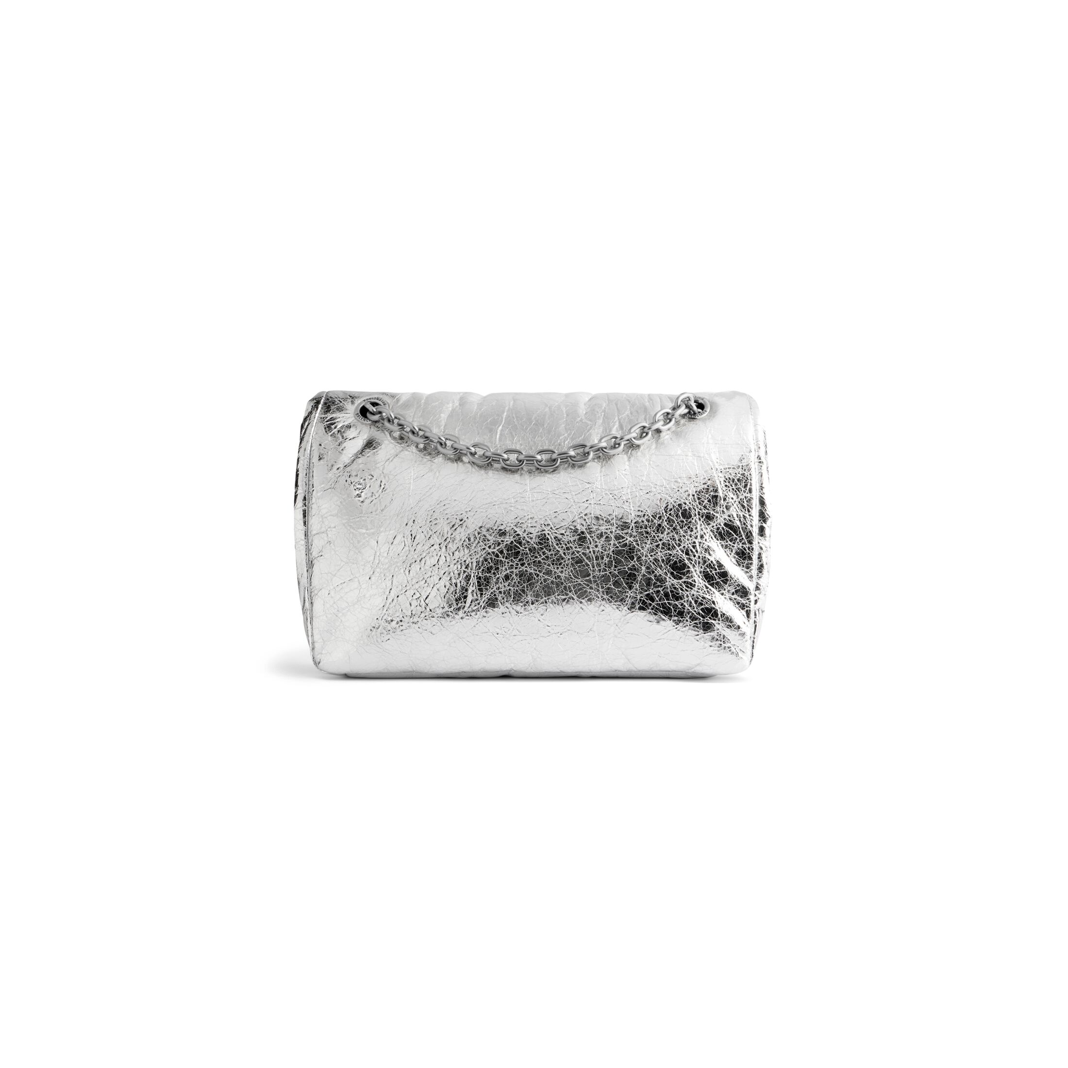 balenciaga Monaco Small Chain Bag Metallized in Silver 7659662AASD8122