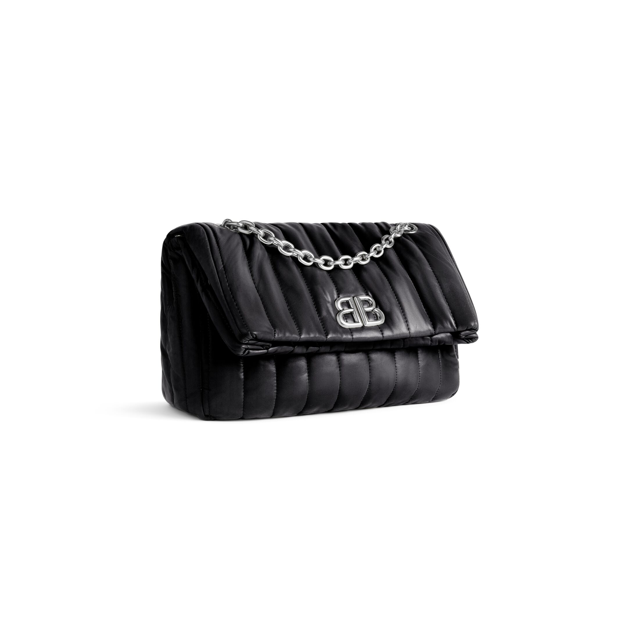 balenciaga Monaco Small Chain Bag Quilted in Black 7659662AASE1000