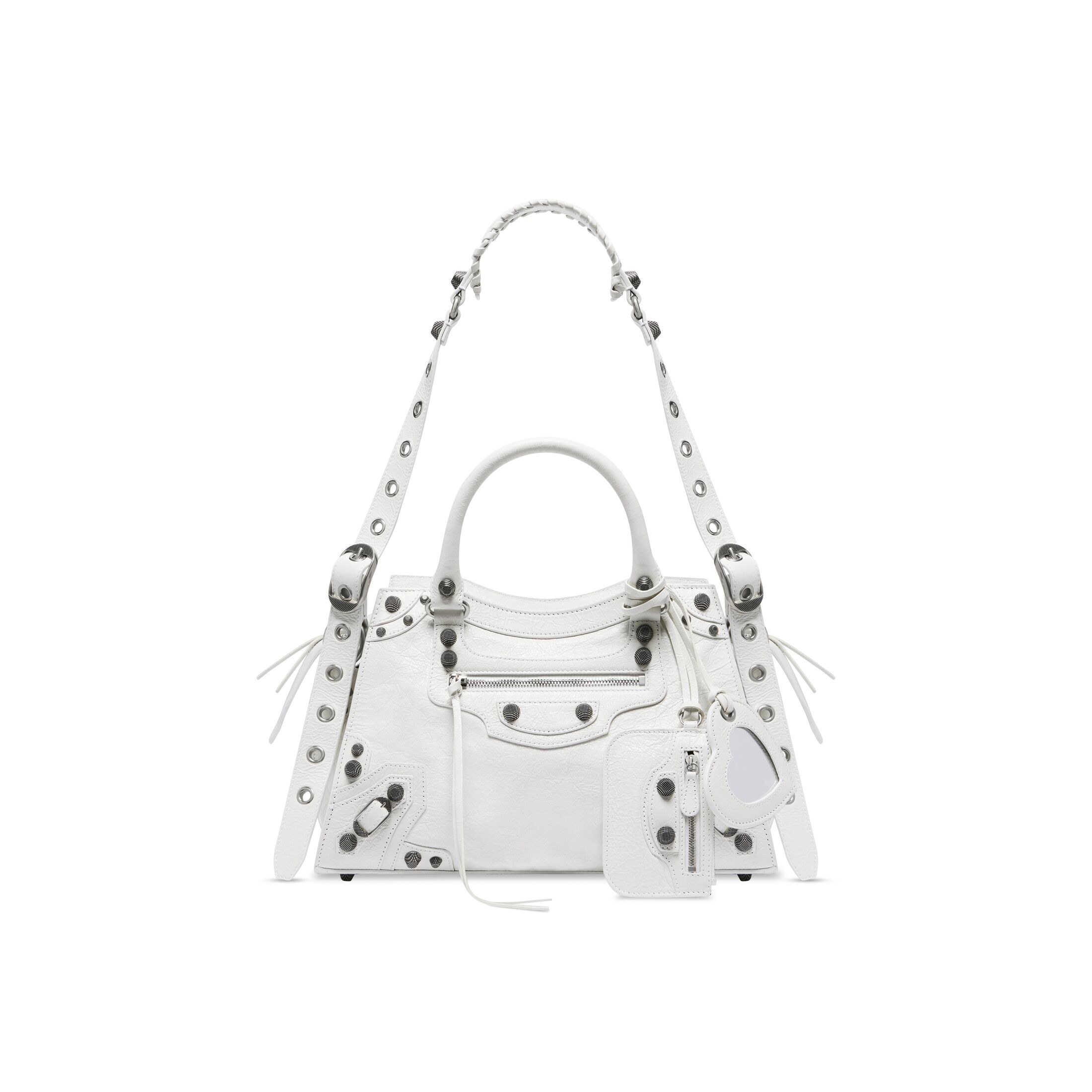 balenciaga Neo Cagole City Small Handbag in Optic White 736046210B09104