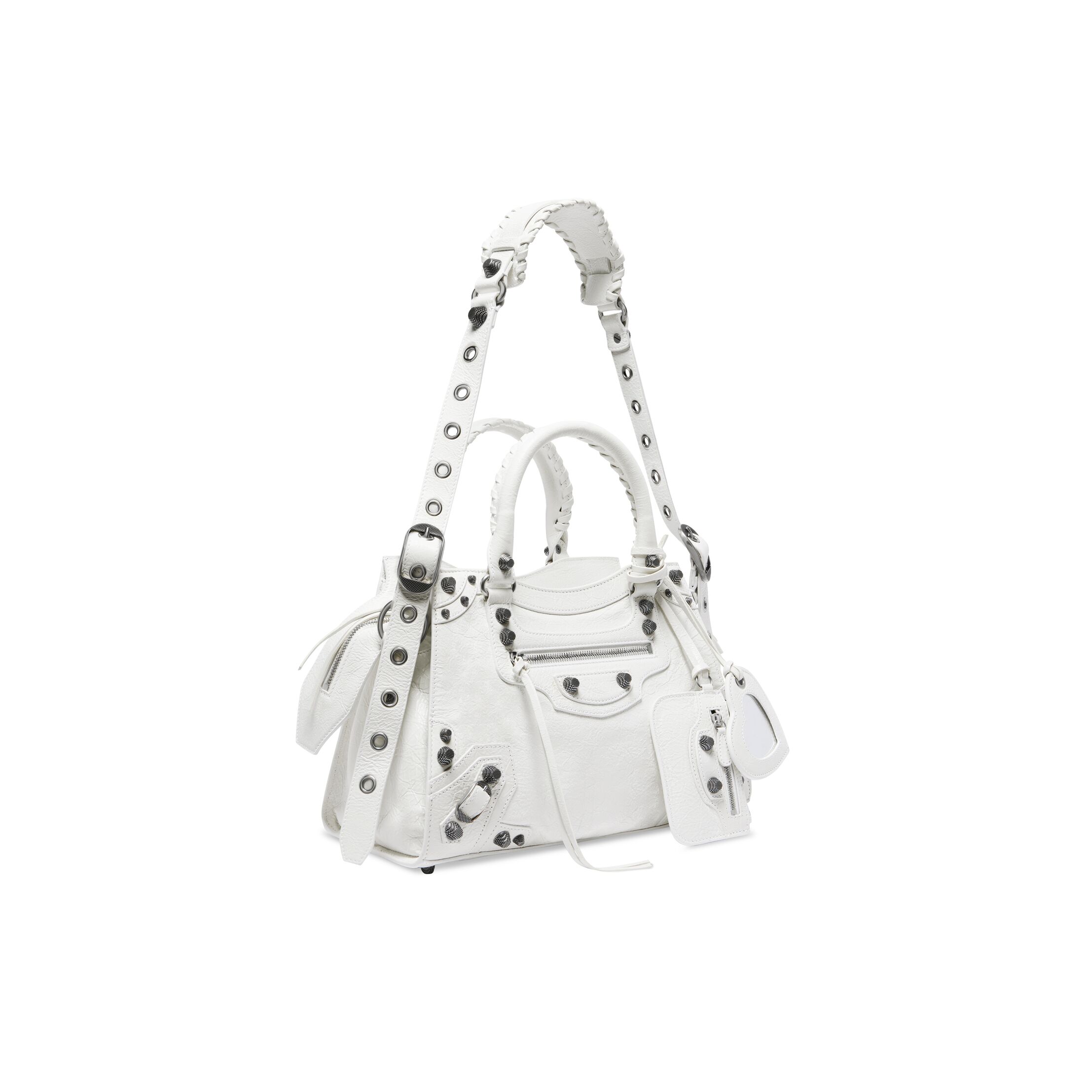 balenciaga Neo Cagole City Small Handbag in Optic White 736046210B09104